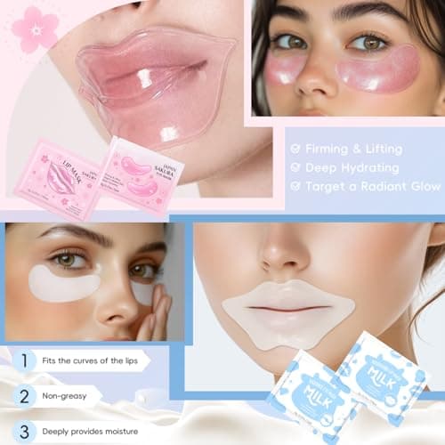 28PCS Sleepover Spa Party Supplies Set – Sakura & Milk Skin Care Set for Teenager Girl Gift - Travel Kits Gift Packs with Face Masks, Lip & Eye Masks, Hand Cream — view 3