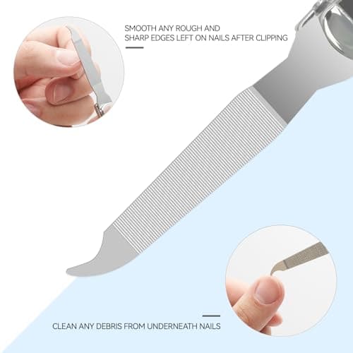 Ithyes Nail Clippers Nail Cutter Set Toenail Fingernail Clippers Kit for Thick Nails Stainless Steel Sharp Sturdy Trimmer for Men & Women, Set of 2 Black-siliver — view 4
