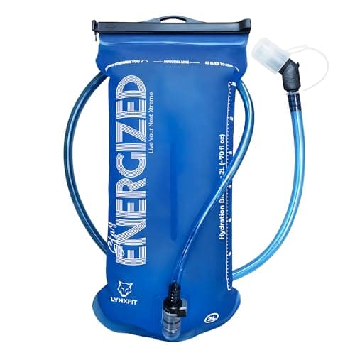 LYNXFIT Hydration Bladder 2L with Magnetic Tube Clip – BPA-Free, Odorless Water Bladder with Food-Grade TPU & Premium TPU Tube, Leakproof Hydration Pack Reservoir for Hiking, Running, Cycling, Camping