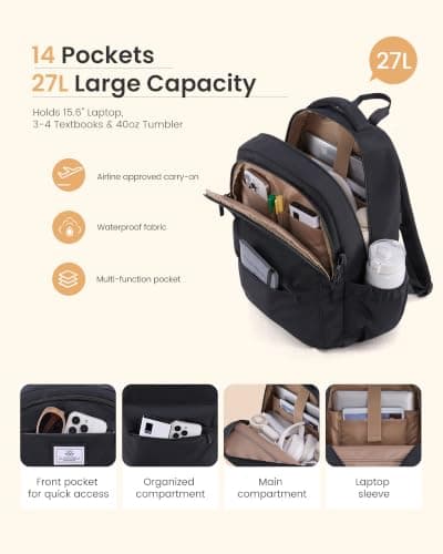 LOVEVOOK Laptop Backpack for Women Teens, 15.6 Inch Laptop School Bags — view 5
