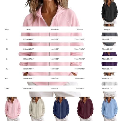 Womens Full Zip Oversized Hoodie,Long Sleeve,Drawstring,Front Pockets Grey — view 3