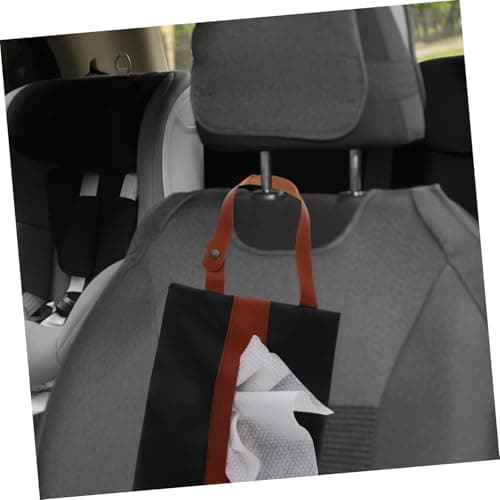 TOYZFRIENDY Car Tissue Holder Reusable Travel Tissue Box Holder for Car Backseat Hanging with Easy Install Pu Leather Elegant Design — view 3