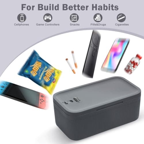 Small Lockable Storage Box with Combination Code - Secure Medicine Safe, Phone Jail, and Snack Box for Home, Fridge, Office, or Travel - Reusable BPA-Free, Portable Design (23.5 x 12.8 x 9.2cm) — view 4