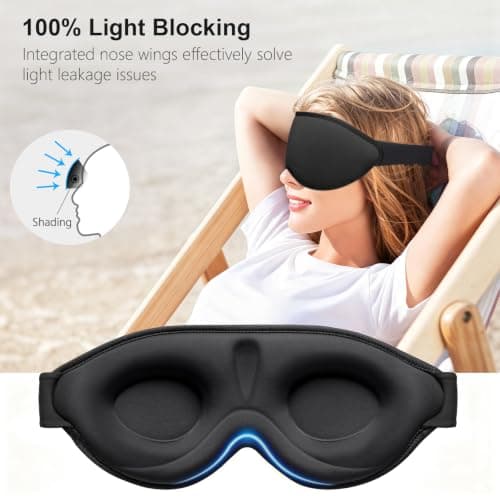 Gritin 100% Light Blocking Sleep Masks for Men&Women-Zero Eye Pressure Mask — view 2