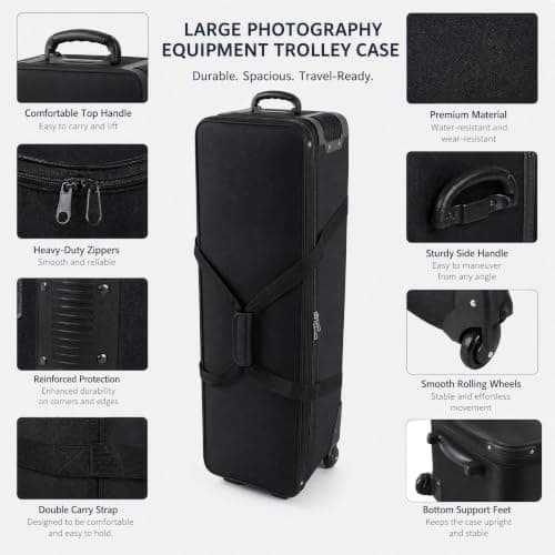 Large Photography Roller Bag Tripod Carrying Case 48"x13.7" | 122cm x 35cm — view 3