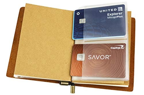 WANDERINGS Clear Zipper Case and Kraft Card Holder for Refillable Travel Journals - 9 x 12.5cm (3.5" x 5") - Pocket / Passport Size — view 5