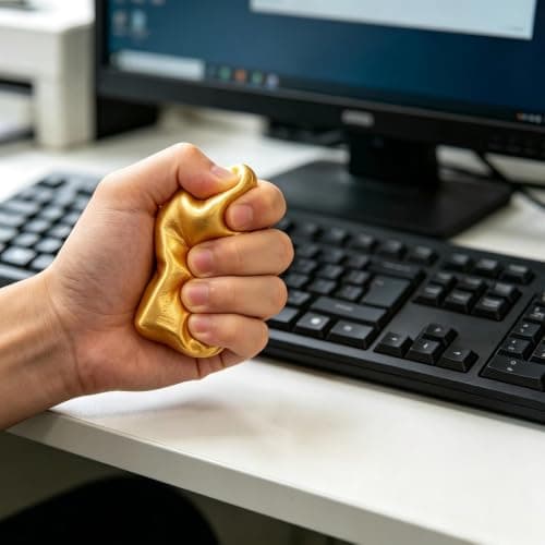 Butter Squishy, Gold Bar Shaped Stress Relief Toy, Soft Squeeze Fidget Toy — view 4
