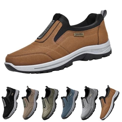 Orthopedic Shoes for Men,Mens Slip on Trainers,Slip on Walking Shoes with Arch Support,Lightweight Outdoor Hiking Trainers,Men's Waterproof Breathable Orthopedic Walking Hiking Trekking Footwear — view 5