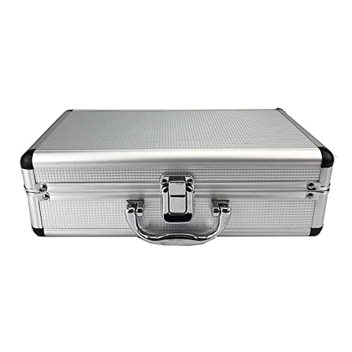 Aluminum Toolbox Portable Instrument Box Storage Case Suitcase Travel Luggage Organizer Lining Silver — view 4