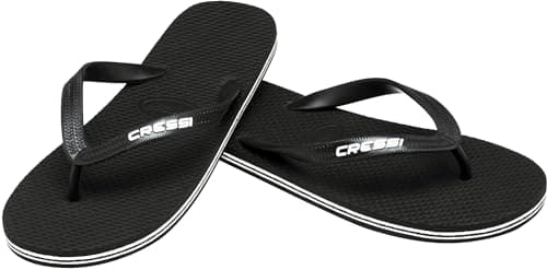 Cressi Beach Flip Flops - Flip Flops Unisex for Beach and Pool, Black, 6.5/7.5 UK - 39/40 EU