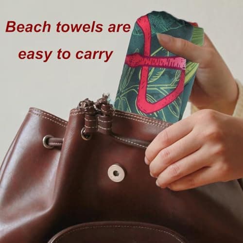 Irunfast Oversized Microfiber Beach Towel for Adults – 71"x32" Quick-Dry Towel Sand-Free, Lightweight Large Microfibre Beach Towels– Perfect for Pool, Travel, Swim, Picnics & Summer — view 3