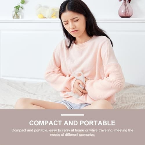 Homoyoyo Oval Warm Water Bottle Pouch Hot Water Bag Cap Portable Heating for Travel Reusable Winter Warmer for Hands and Feet Women Girls — view 3
