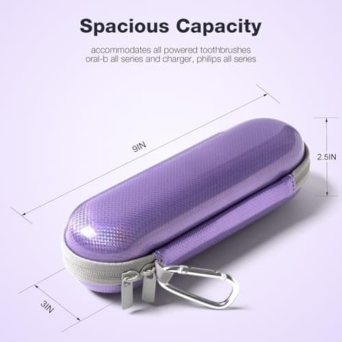 Nincha Hard Shell Durable EVA Electric Toothbrush Case - Purple - Bigger Size Fits All Powered Toothbrush Productscompatible with Oral-B iO/Pro/Smart Series, Philips Sonicare — view 2