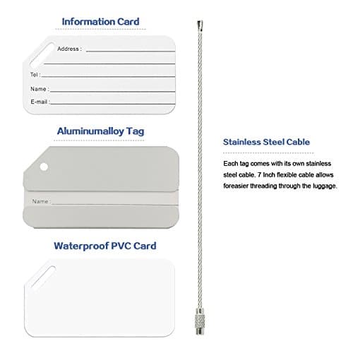 Aluminum Luggage Tag for Luggage Baggage Travel Identifier By Ovener (Silver 2 Pcs) — view 4