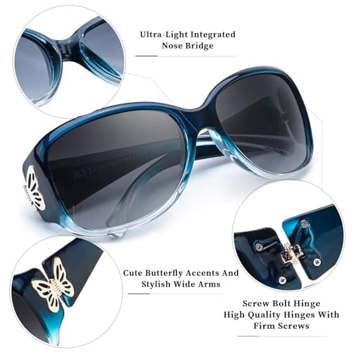 Myiaur 2 Pack Polarised Sunglasses for Women, Wrap Around UV400 Protection — view 4