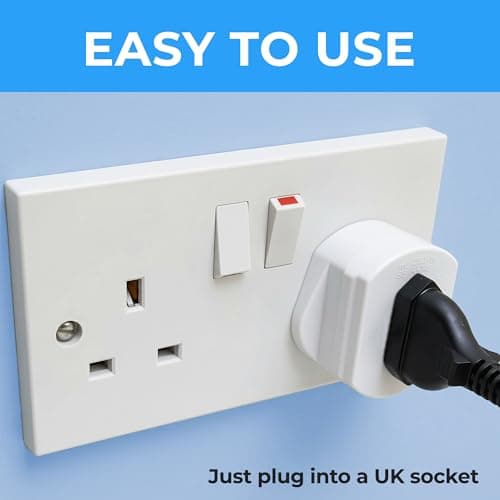 Double Dragon 2-Pack UK Electric Toothbrush & Shaver Plug Adapter | 2-Pin to 3-Pin Bathroom Converter | Supports UK EU Round & US Flat 2-Pin Plugs | 1A Fused | Compatible with Oral-B, Braun, Philips — view 3