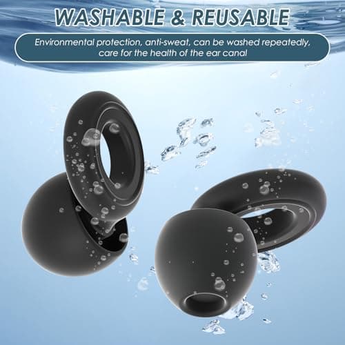 Ear Plugs Sleep, Reusable Noise-Reducing Silicone Earplugs with 4 Tips — view 4