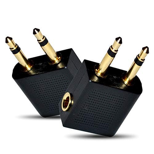 2Pcs Gold-Plated Airplane Flight Headphone Adapters, for In-Flight Audio — view 2