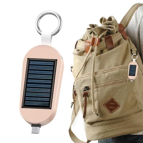 Solar Charger - 3000mah Solar powér Bank Keychain | Type C Bank Portable Key Ring | Keychain Portable Type C Charger Solar Powered | Portable Solar Powerr Charger With Wireless Watch Charging — view 4