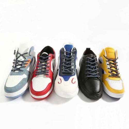 VSUDO 110 cm Round Dark Grey Boot Laces, Blue Dot Work Boot Laces, 1 Pair — view 5