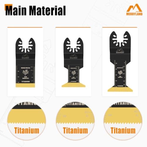 Merryland 23 Pack Titanium Oscillating Multitool Blades Mixed Quick Release — view 3