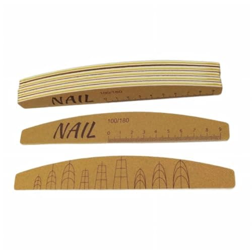 12 Pcs Professional Nail Files – Reusable Half‑Moon & Oval Tip Emery Boards, Multi‑Grit for Natural, Acrylic & Gel Nails, Manicure Pedicure Tools, Bulk Salon Supplies，Rubber 100/180 – Half‑Moon — view 2