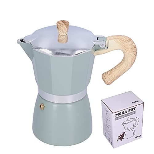 Akozon 300ML Moka Pot - Stovetop Maker for Authentic Italian Coffee - Classic Moka Coffee Maker for Home & Office Use (lake turquoise) — view 5
