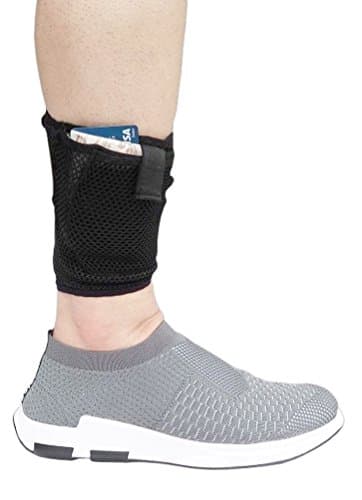Concealed Ankle Security Pouch – Breathable Mesh Travel Wallet for Hidden Cash, Passport & Small Items – Invisible Leg Band for Flights, Hiking, Festivals, Sports, Running (S-M, Black) — view 6