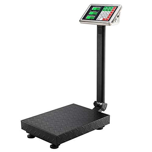 100KG Heavy Duty Folding Digital Platform Postal Parcel Scales, Commercial LCD Display Electronic Computing Floor Platform Scale Industrial Scales Postal Shop Weight 100KG/220lbs (Black)