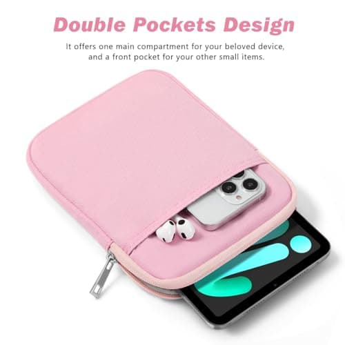 Dadanism 8-9 Inch Tablet Sleeve Padded Carrying Case, Flowers Pink — view 4