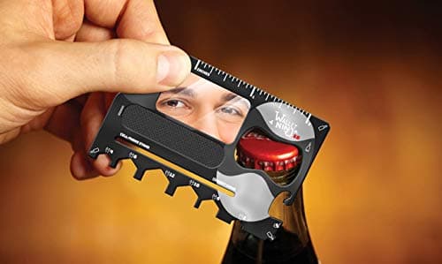 Wallet Ninja 2.0 (Advanced 20-in-1 Multitool, Now with Mirror + Nail File) (Black) — view 2