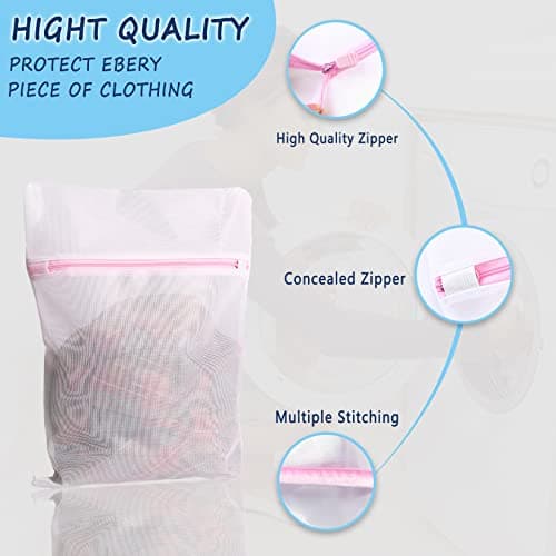 6 Pcs Mesh Laundry Bags, Multi-size Reusable Zippered Laundry Bags (S+M+L) — view 3