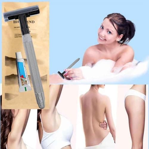 10Pack Luxury Individually Wrapped Eco-Friendly Travel Hotel Disposable Razors Kit With Shave Cream; SPA Sauna Body Razor Set; Multifunction Manual Shaving Razor for Hotel,Travel, Daily Use — view 4