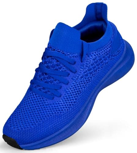 Abboos Women's Walking Shoes - Lightweight Breathable Tennis Sneakers for All-Day Standing & Gym Workouts, Non-Slip Athletic Shoes for Travel and Jogging, All-sapphire Blue, 7 UK