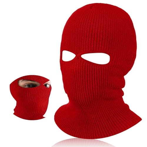 BBTO Ski Mask Balaclava Full Face Cover Red
