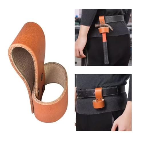 GMBYLBY Faux Leather Hammer Holder With Belt Rings Multi Tool Hatchets Wrench Sheath For Woodwork And Handcraft — view 3