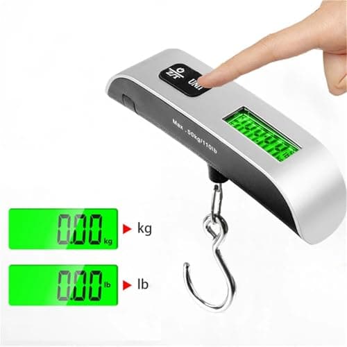 Portable La Weight Scale 110lb 50kg Digital Hook Scale with LCD Display 6 Pack Travel Bagga Balance Tool for Suitcases & Handheld Use — view 5