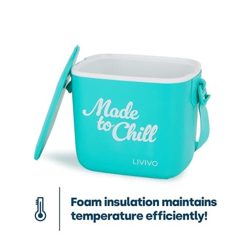LIVIVO Made to Chill 5L Cool Box – Summer Cooler Box, Small Portable Insulated Ice Box with Strap, Lightweight Hard Cooler for Picnic, Beach, Camping & Travel (Turquoise) — view 4