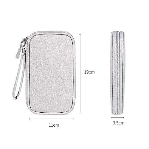 Hosoncovy Double Layer Power Bank Case Power Bank Carrying Case Power Bank Travel Case Storage Bag Cables Organizer for Romoss Samsung Anker 20000mAh 10000mAh Power Bank (Black) — view 3