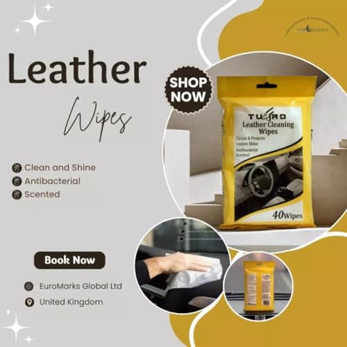 4‑in‑1 Multi‑Purpose Leather Cleaning Wipes | Removes Dirt & Grime While Protecting Leather Surfaces | Car, Furniture, Sofa, Bags | Detailer, Protector & Antibacterial Wipes (160 Wipes in 4 Packs) — view 4