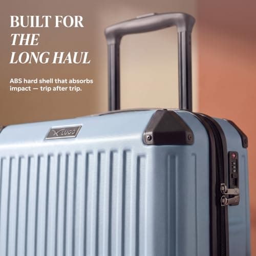 LUGG 20 Inch Sky Rover Carry On Suitcase - Lightweight ABS Hard Shell Cabin Luggage with TSA Lock, 4 Spinner Wheels, Water Resistant, EasyJet Overhead Size 55x35x23cm, 5 Year Warranty — view 3