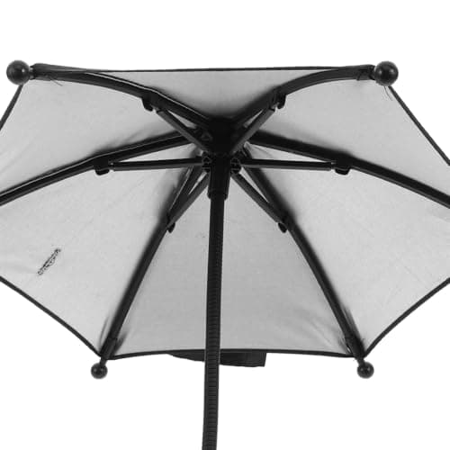 Zerodeko Magnetic Phone Mini Umbrella Black Plastic Metal Folding Shade — view 3