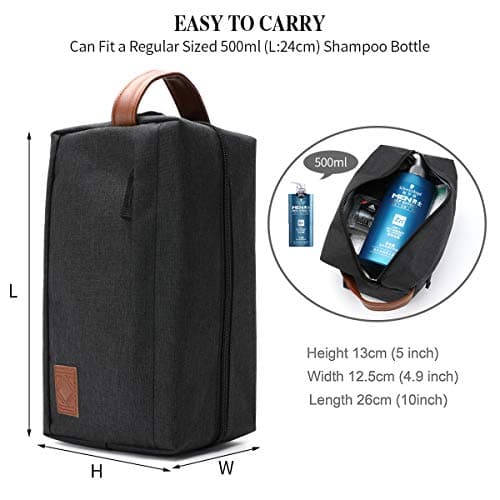 KK Water - Resistant Hanging Toiletry Travel Bag – Spacious Black Gym, Shaving, Make Up Bag for Men & Women — view 5
