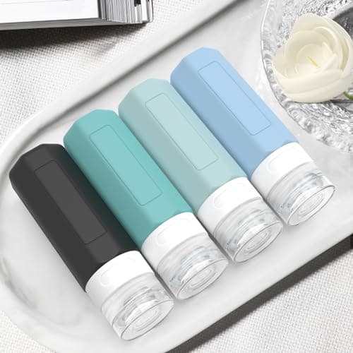 Redfly 4 Pack Silicone Travel Bottles for Toiletries, Gray, 100ml — view 6
