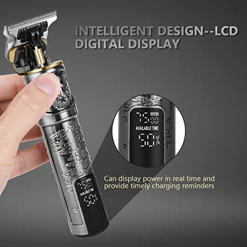 LOPHE Hair Clippers for Men, Rechargeable Cordless Beard Clippers Electric Hair Trimmer Beard Trimmer Set, Waterproof Beard Shaver, Professional Grooming Cutting Kit with 3 Guide Combs — view 5