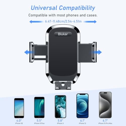 Blukar Car Phone Holder, Adjustable Car Phone Mount Cradle 360° Rotation — view 6