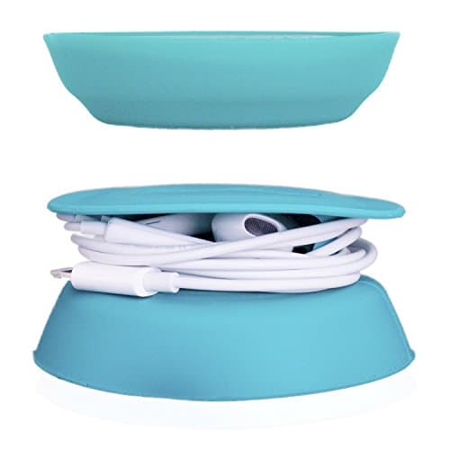 Budley - Tangle-Free Earphone/Earbud Case, Compact Storage System, Silicone (Teal, Set of 1) — view 4
