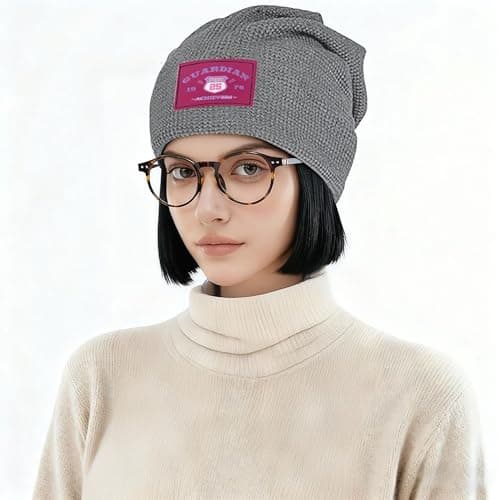 ZALXOZYL Slouchy Beanie Run Sustainable Travel Soft Journey Lightweight Traveling Light Plush Inner Lining Cartoon Patterns Travel Gray 4 — view 5