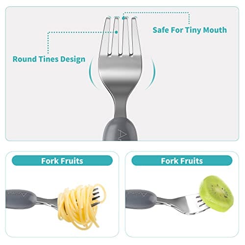 Lehoo Castle Stainless Steel Toddler Cutlery Set, 6-Piece Animals Design — view 4