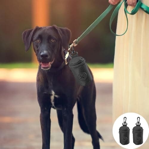 FveVqe 2Pcs Poo Bag Holder, Durable and Leakproof Dog Poop Bag Holder, Lightweight Poo Bags Dispenser Apply for Pet Travel Dog Walking Park, Easy to Attach, Perfect for Walks & Travel(Black) — view 6